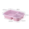 Microwave Lunch Box Wheat Straw Dinnerware Food Storage Container Children Kids School Office Portable Bento Box Lunch Bag 4