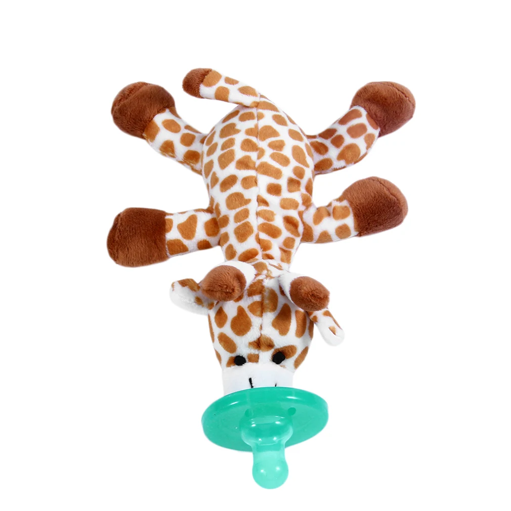 Милая забавная силиконовая соска с животным из мультфильма для новорожденных, с мягкой плюшевой игрушкой, без Соска-пустышка