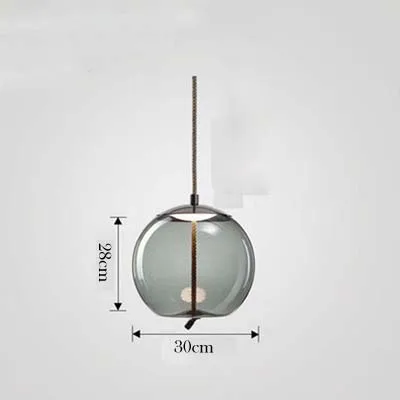 ZISIZ современный стеклянный подвесной светильник для гостиной, спальни, веревочный светильник s для учебы, скандинавских кухонных огней, подвесной светильник для столовой, украшение для дома - Цвет корпуса: Smoke gray B