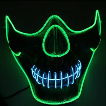 

Interesting Skull Skeleton LED Mask Halloween Cold Light Half Face Luminous Masks For Party Supplies