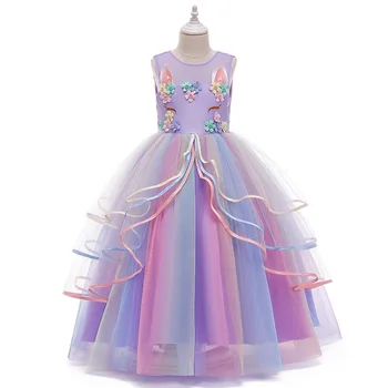 

Summer Girl Elegant Princess Dress Kids Clothing Girls Costume Children's Wedding Banquet Dress New Girl Unicorn Tutu Dress