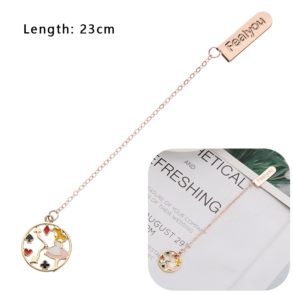 23cm Metal Pagination Mark Peach Creative Bookmarks Heart Pendant Cartoon Character Book Clip Cute Pendants Bookmarks 1PC metal bookmark bookmarks stationery supplies