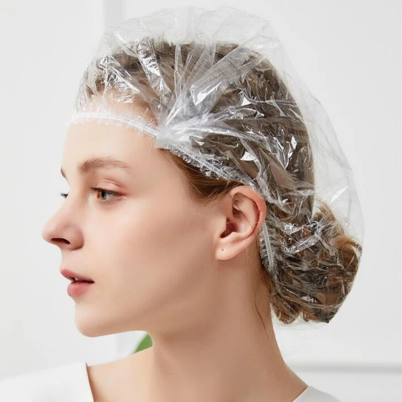 

80pcs/lot Disposable Shower Caps One-Off Bathing Elastic Shower Cap Hat Clear Spa Hair Salon Hotel Bathroom Products Bath Caps