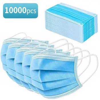

In Stock! 5000/10000Pcs Niet-geweven 3-Ply Anti-stof Wegwerp Veilig Ademend Gezicht Kids Volwassen Oor Lus Filter Free Shipping