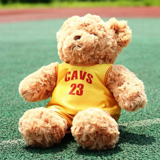 Cavaliers James 25 см NBA All-Star Bear Boy doll Плюшевые игрушки Мягкие животные детская подушка для сна сопроводительная Подарочная Рождественская Кукла игрушки для детей - Цвет: Cavaliers James