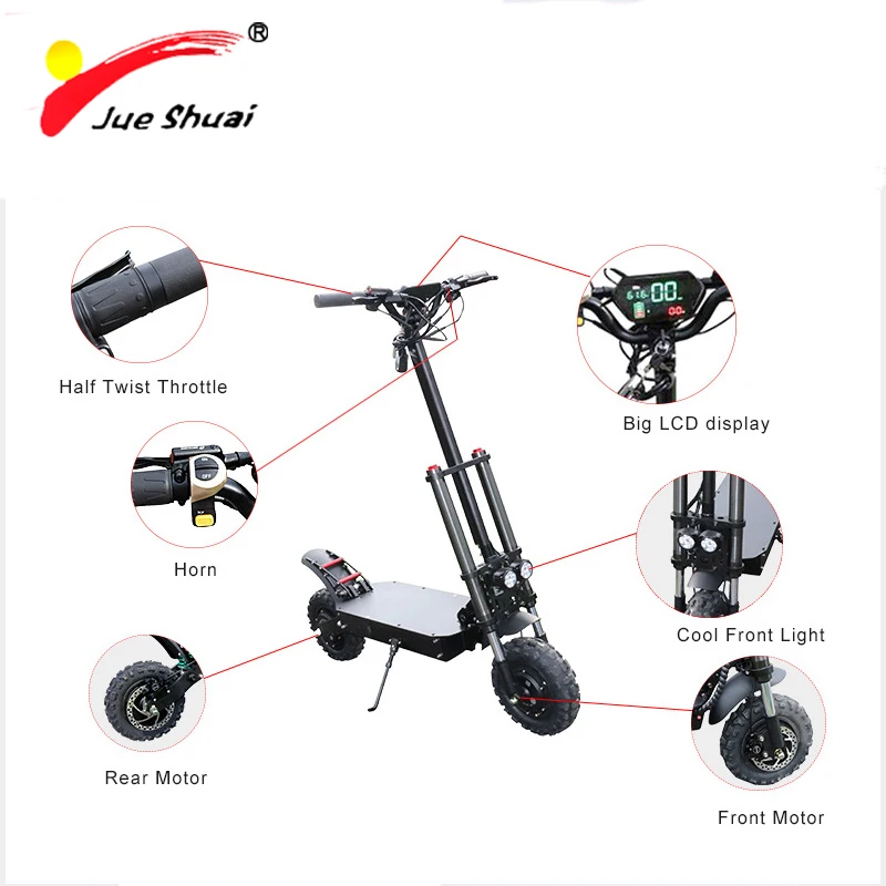 

11" 60V 3200W Lithium Battery Electric Scooter LCD Long Distance 105km E Scooter Electric Skateboard Patinete Electrico Adulto