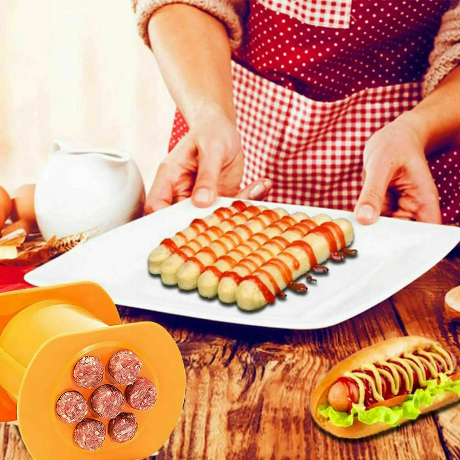 One Press Cevapcici Maker Hot Dog Meat Sausage Machine Kitchen Ćevapi Easy Cook One Press Cevapcici Maker Hot Dog Meat Sausage Machine Kitchen Ćevapi Easy Cook