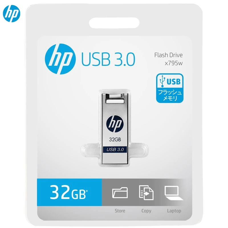 32GB Hp USB флэш-диск 128 ГБ, 16 ГБ, 32 ГБ, 64 ГБ, флеш-накопитель, милый мини-накопитель, Usb Оригинальная карта памяти, металлический диск X795W, флеш-накопитель - Цвет: 32GB
