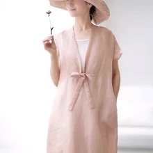 Свежий сладкий чистый рами креветки розовый цвет V свинцовый короткий рукав пуловер длинное платье 190728
