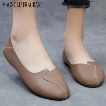 

Womens Oxford Shoes Shallow Mouth Leather Shoes Spring Ladies Casual Flat Shoes Soft Work Nurse Ballerina Shoes Loafers hy629