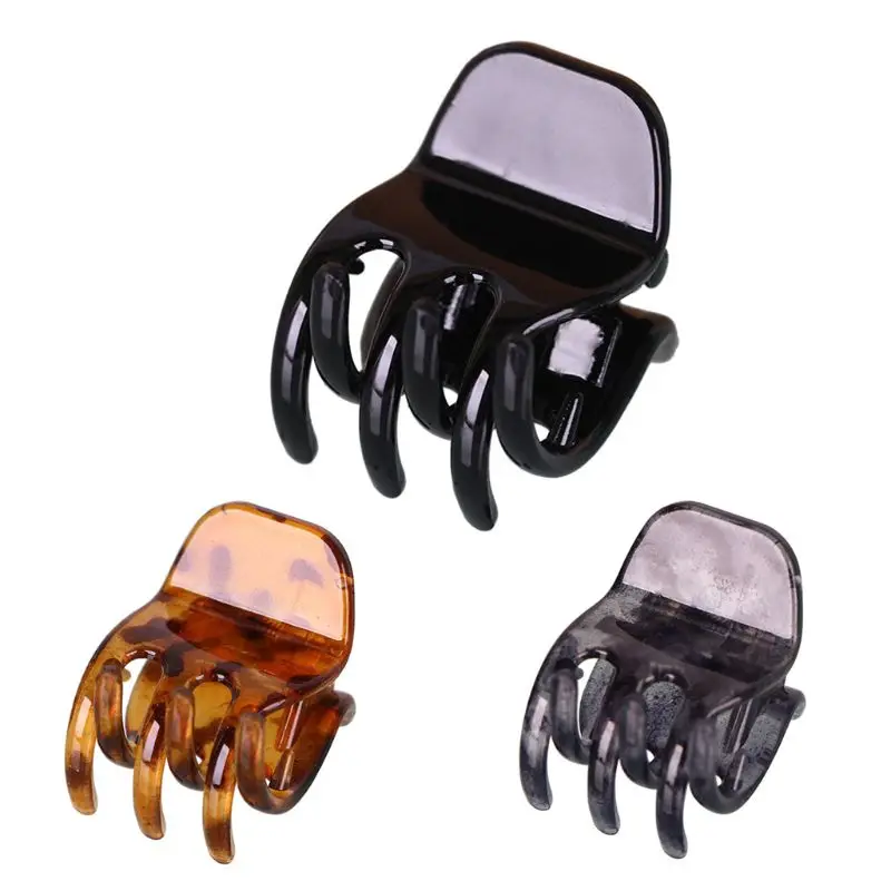 

24Pcs Women Plastic Tortie Tiny Hair Claw Clamps Strange Hand Shaped Non-Slip Grip Mini Jaw Clips Styling Tools Barrette