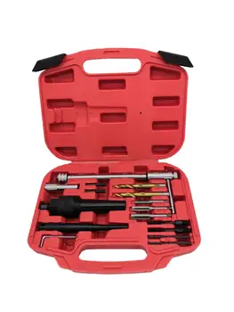 

16 Diesel Auto Glow Plug Removeal Tool Kit Tapping Thread Drill Tools Glow Plug Repair Group Set Damaged Extractor Tool Kit