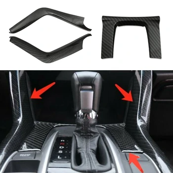 

3PCS Gear Shift Panel Cover Trim Gear Shift Side Frame for Honda Civic 10Th Gen 2016-2018 Carbon Fiber