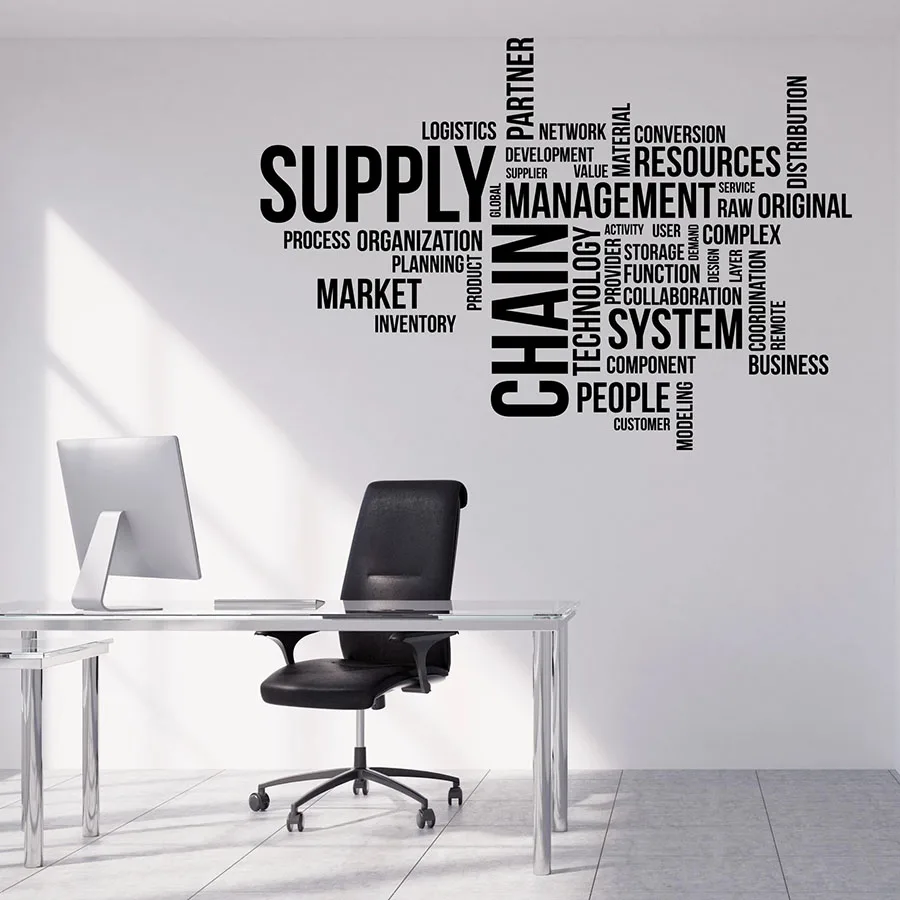 

Виниловые наклейки на окна, в виде цепочки поставок через облако, для студии и офиса, M966