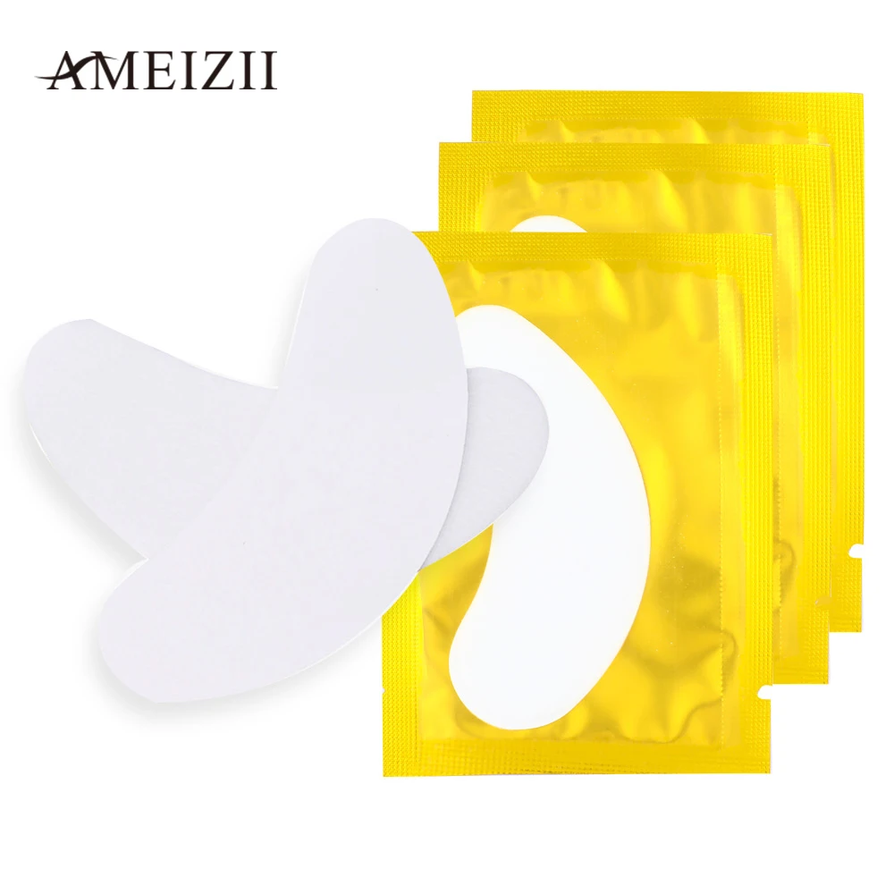 Ameizii патчи для глаз волокно для наращивание ресниц бесплатно под подушечки для глаз бумага завитые накладные ресницы удлинитель профессионалов инструменты