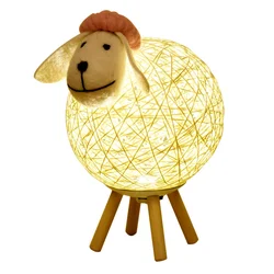 Creative Cute Little Sheep Small Table Lamp Kawaii Room Decor Night Light Bedroom Bedside Lamp Christmas Decorations for House