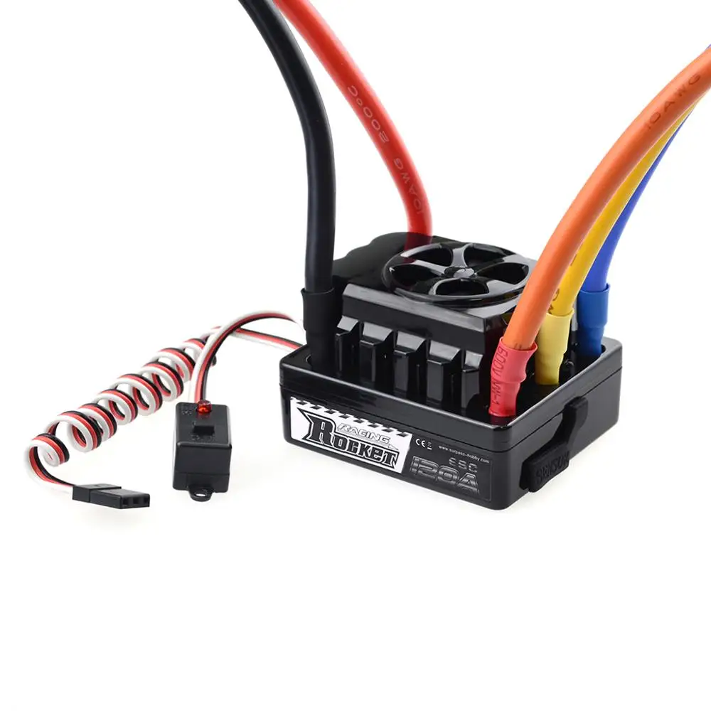US $60.47 Rocket 120A Sensored Sensorless ESC Electric Speed Controller 6V 84V 3A BEC for 18 RC Track Buggy