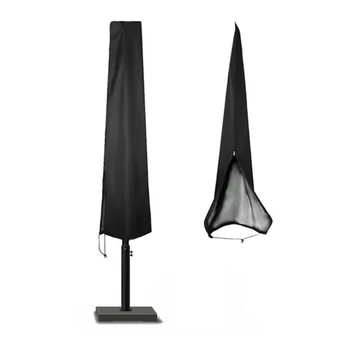 

Parasol Cover Patio Offset Umbrella Cover with Zipper Waterproof Banana Cantilever Parasol Umbrellas Cover (Black)