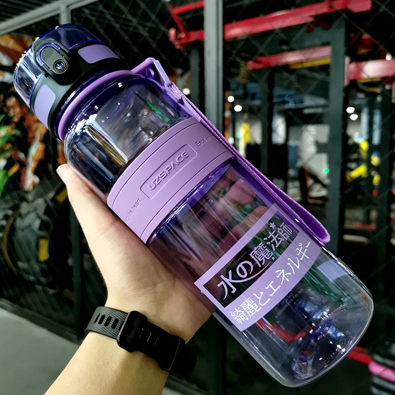 Большая чашка для воды, портативная Спортивная открытая бутылка для напитков, бутылка для воды, прозрачная бутылка для воды для велоспорта, велоспорта, спорта HH50SH - Цвет: 1000ml purple