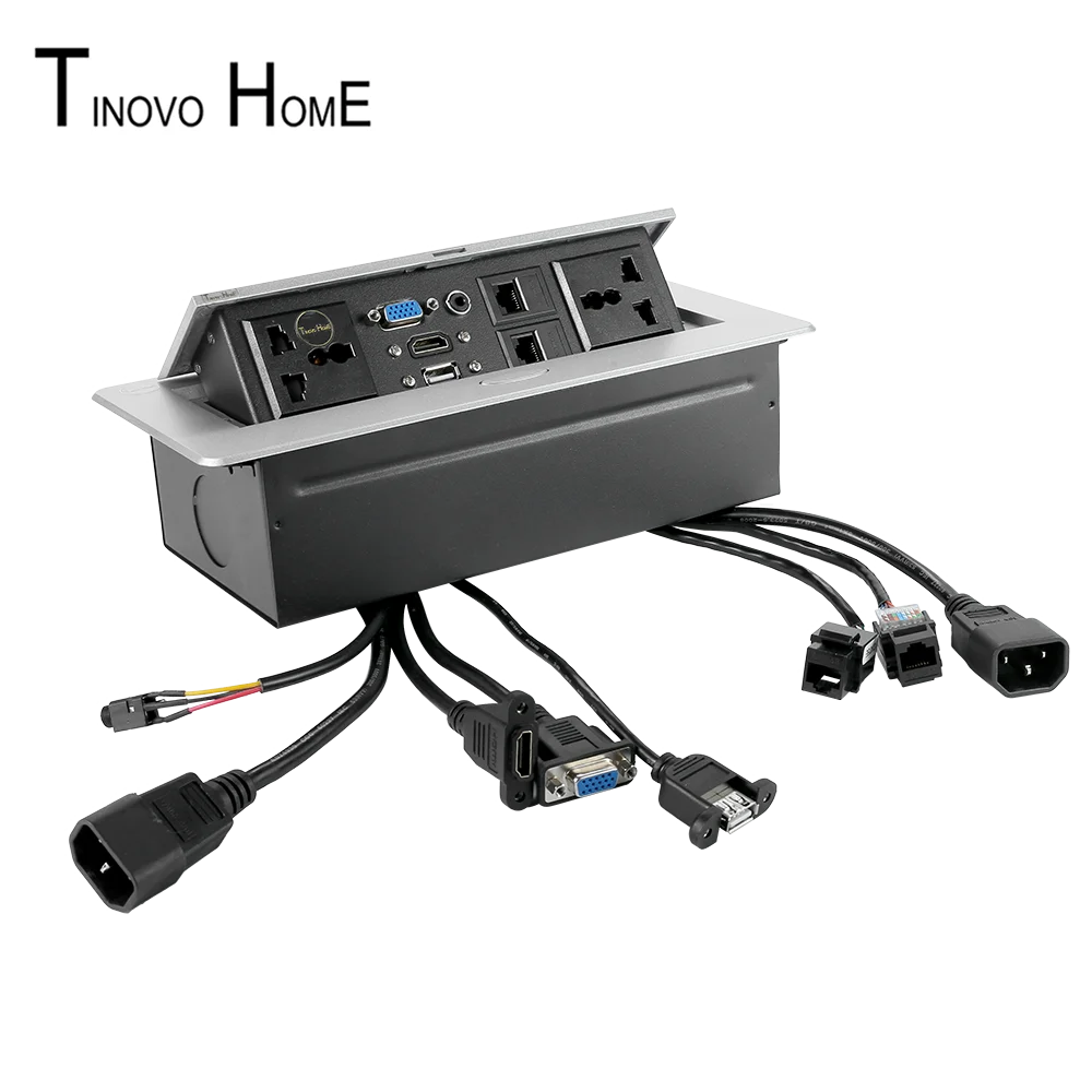 Универсальная настольная розетка/Выдвижная розетка/hdmi USB Двойная сеть RJ45 3 5 аудио