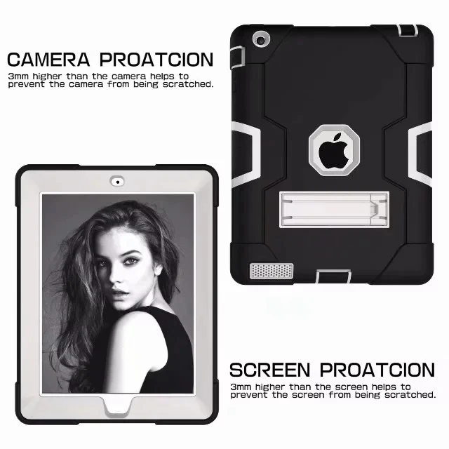 Защитный чехол для ipad 2 3 4 Funda Kids Safe Heavy Duty силиконовый Жесткий Чехол для Apple ipad 4 3 2 9,7 дюймов чехол для планшета A1458