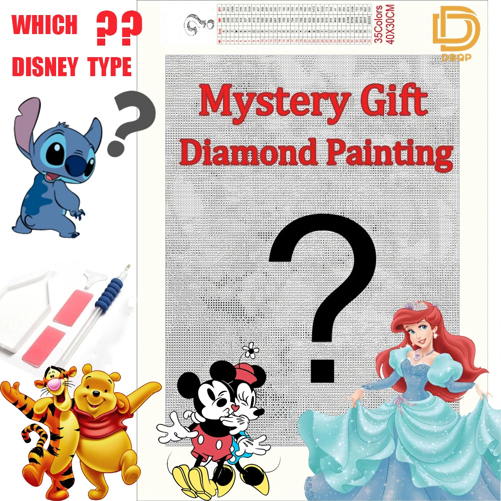 Disney Lucky Mystery Box Random Product Blind Diamond Painting Full Square/Round Drill Connotation 5000+ Varieties | Дом и сад