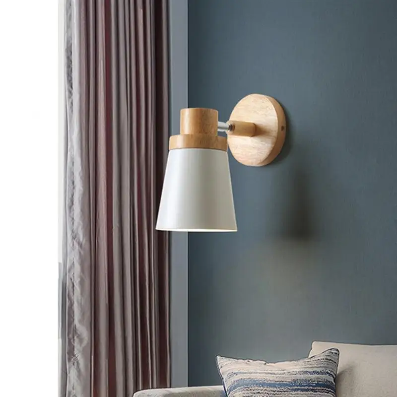

1pc Wall Lamp Simple Bedroom Light Corridor Lamp Decorative Wooden Lamp For Home Shop Hotel Without Bulb