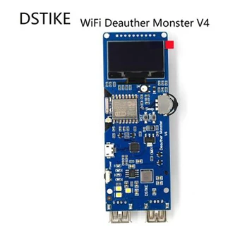 

DSTIKE WiFi Deauther Monster V4 ESP8266 18650 Development Board Reverse Protection Antenna Case Power Bank 5V 2A I2-003