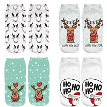 Рождественские носки с 3D-принтом для мужчин и женщин; короткие носки с Санта-Клаусом; Трикотажные изделия с рождественской елкой и снеговиком; 27 цветов