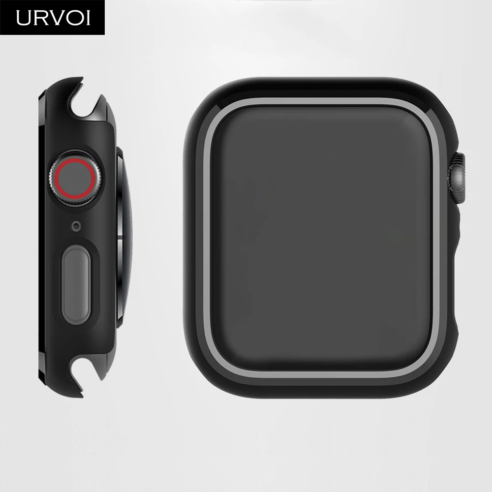 URVOI бампер для apple watch series 6 SE 5 4 3 PC чехол iWatch тонкая защитная пластиковая черная