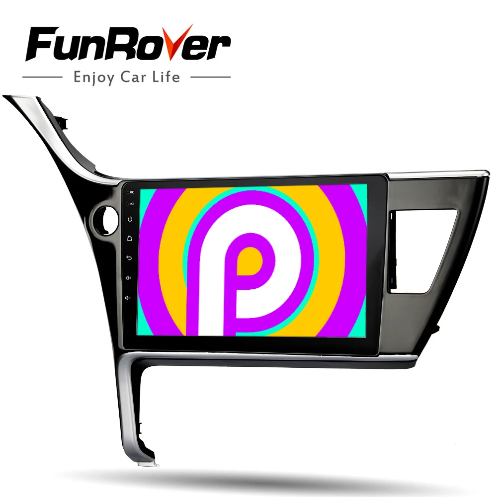  Funrover 2.5D+IPS Android 9.0 2 din Car radio Multimedia player For Toyota Corolla 2017 2018 dvd Na