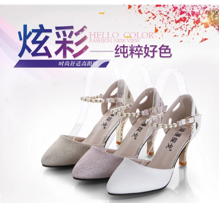 

2017 Autumn New Style Cool Shoes Star Celebrity Style Shoes Straight-line Buckle Pointed-Toe Thin Heeled High-Heel Elegant WOMEN