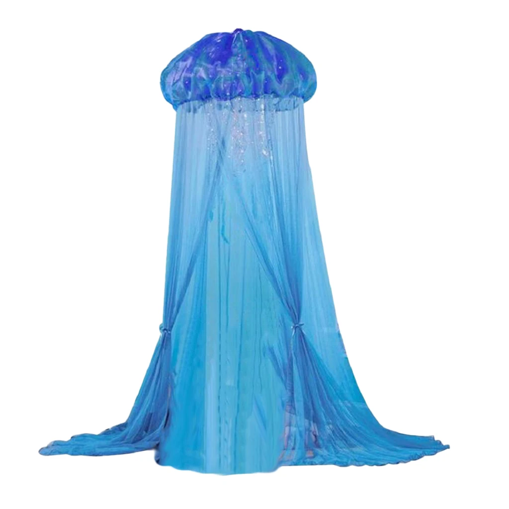 Bed Canopy, Play Tent Bedding Netting Curtains, Blue Jellyfish Designed, Kids, Girls Or Adults Princess Bed, Anti Mosquito