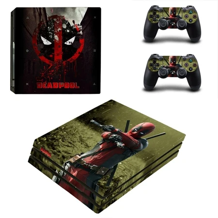 PS4 Pro Дэдпул виниловые наклейки на кожу для sony PS4 Pro консоль и 2 защитное устройство для контроллеров Наклейка Обложка игровые аксессуары - Color: YSP4P-2550