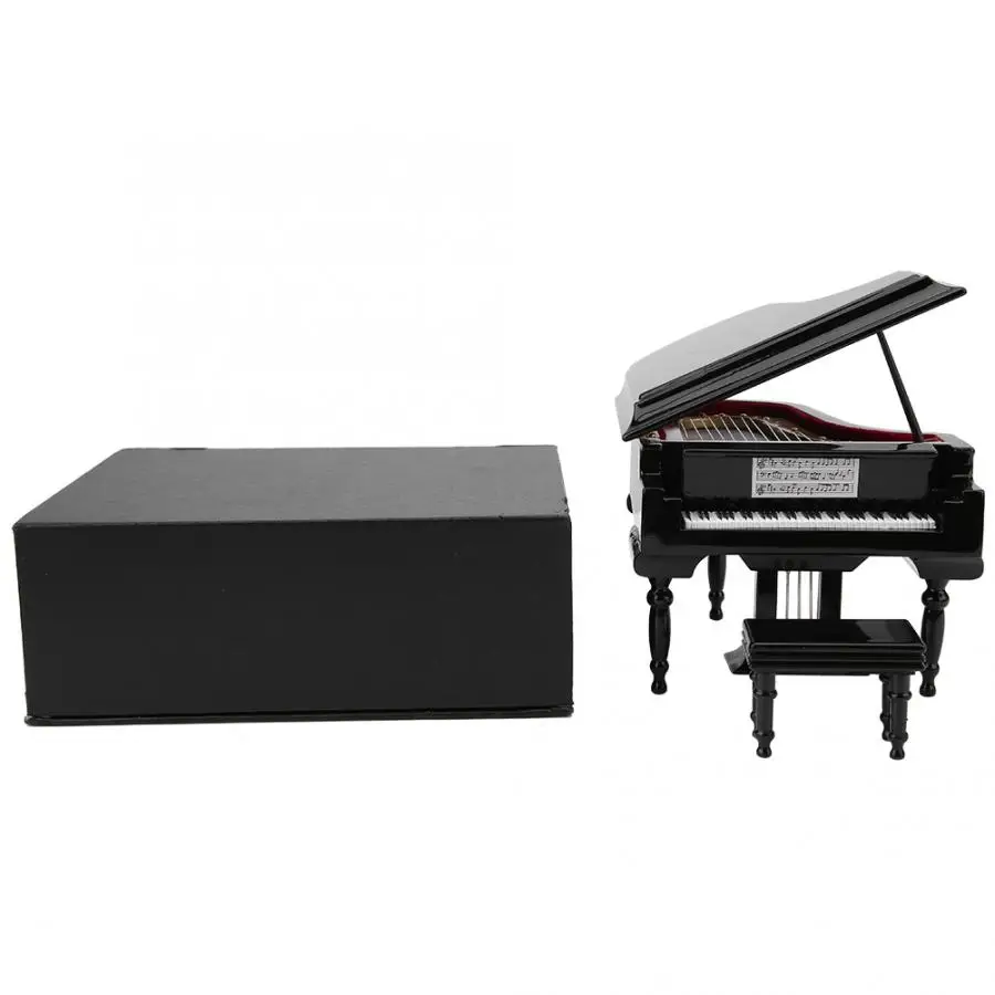 Деревянный миниатюрный музыкальный инструмент модель пианино дисплей мини украшения Ремесло товары для дома - Цвет: Черный