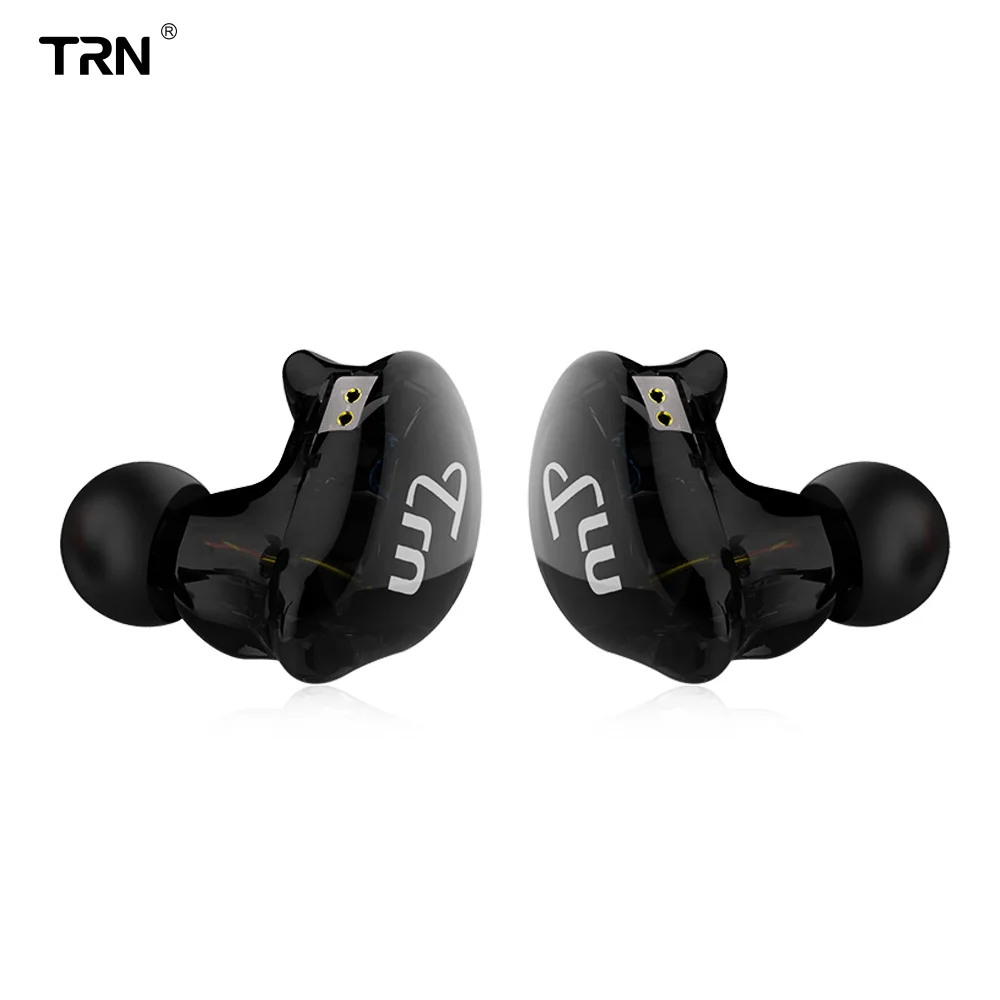 TRN V10 2DD+ 2BA гибридные наушники в ухо HIFI DJ монитор для бега спортивные наушники гарнитура V20 V80 V30 AS10 N1 T2 - Цвет: black no mic