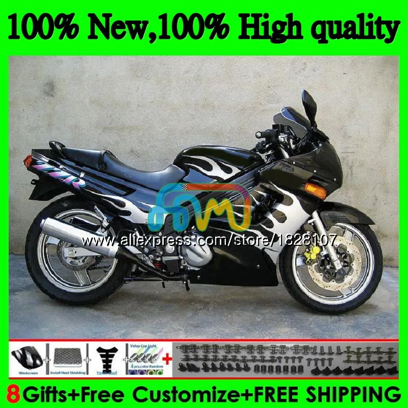 Корпус для KAWASAKI ZZR-250 ZZR 250 90-99 серебристо-пламя 27BS. 7 ZZR250 90 91 92 93 94 99 1990 1991 1992 1993 1994 1999 комплект обтекателей - Цвет: No. 1