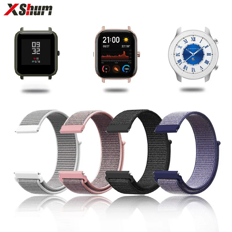 Ремешок для Amazfit Bip Band 20 мм нейлоновый Браслет Для Xiaomi Amazfit GTS GTR 42 мм Смарт-часы ремешок аксессуары браслет