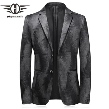

Plyesxale 2020 New Arrival Spring Casual Blazer For Men Slim Fit Fashion Classic Style Business Formal Terno Masculino Q719
