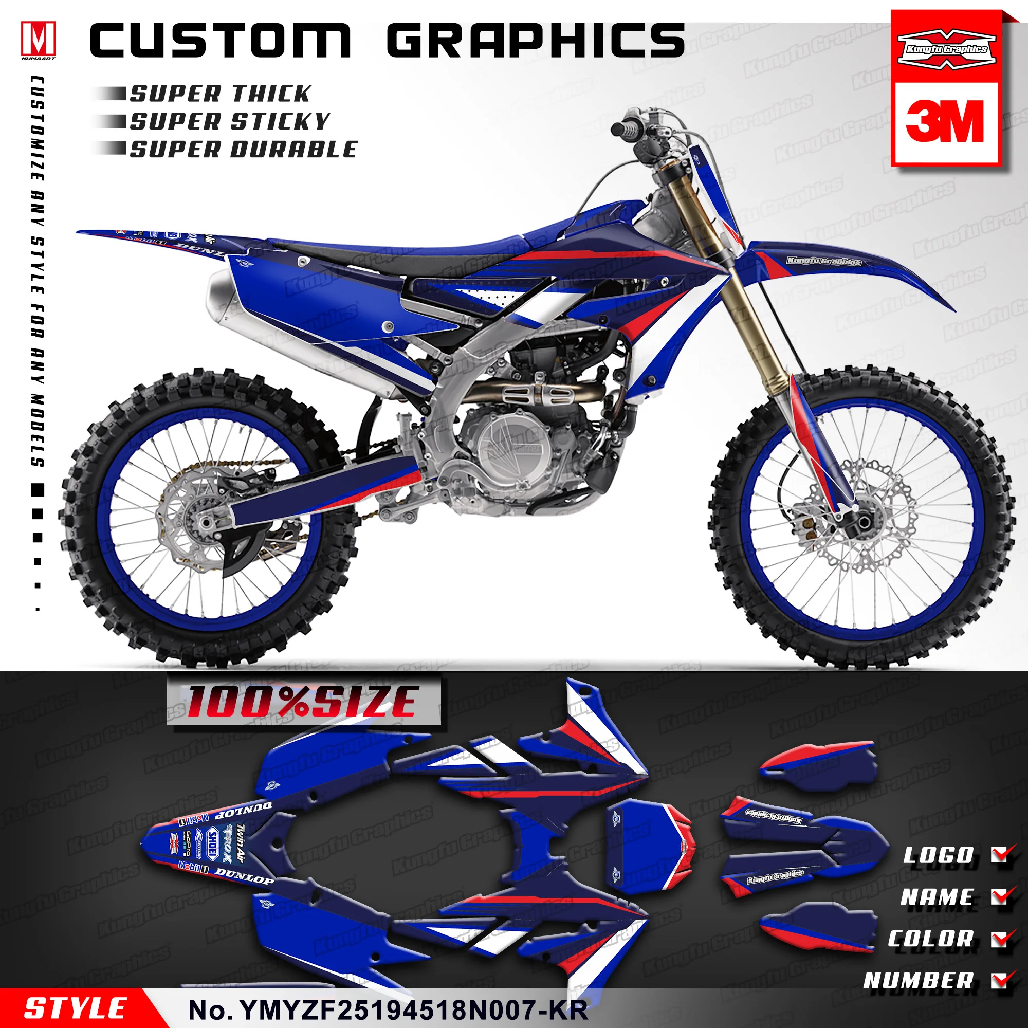 YAMAHA YZF 250 2019 2020 YZF 450 2018 2020 MX Graphics Decals Stickers Decallab