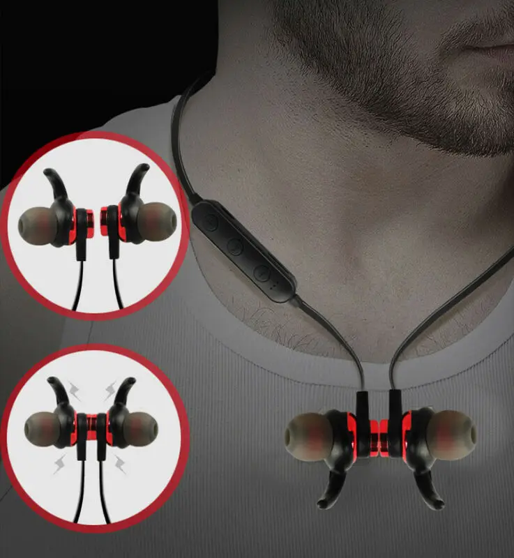 Bluetooth 4 2 наушники беспроводные магнитные спортивные вкладыши гарнитура для