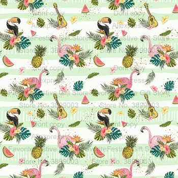 

Flamingo Polyester fabric for Dress Custom Image Print Cloth Fabric