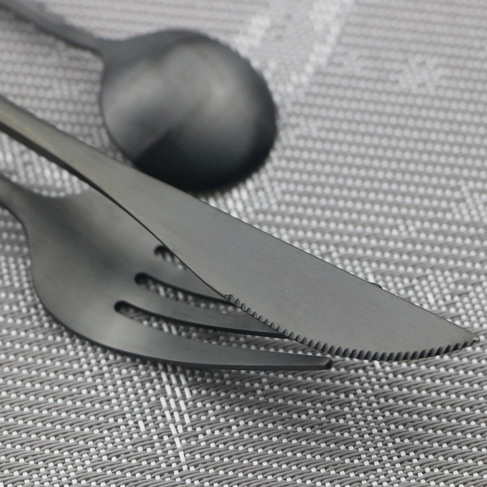 Colorful Cutlery Set Dinnerware Set Knife Fork Spoon Tableware Cake Fruit Fork Stainless Steel Flatware Kitchen 6/30P