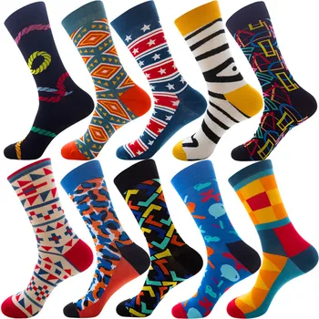 

30 pairs high quality cotton socks casual colorful printed happy socks crew funny cotton socks