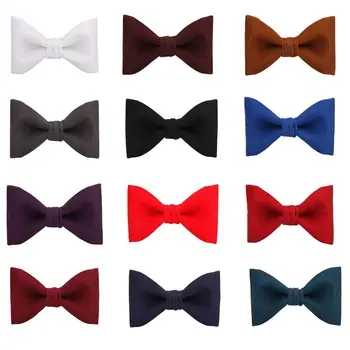 

Mens Pre-Tied Cotton Bow Tie Adjustable Length Solid Color Woven Bowties Tuxedo Formal Wedding Banquet Party Necktie