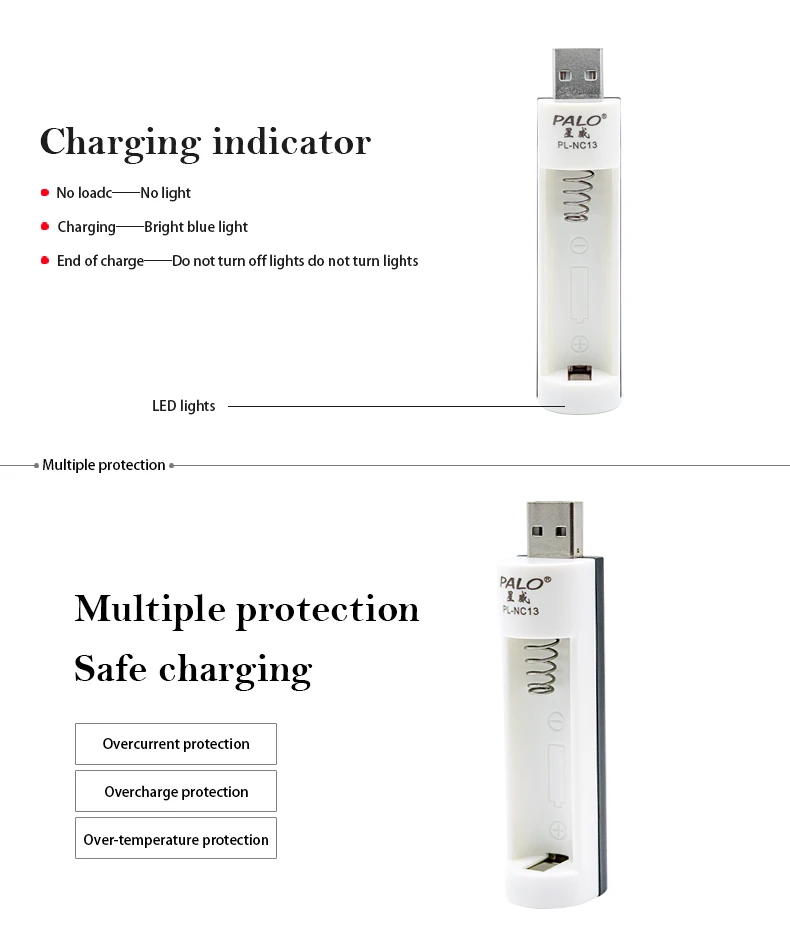 PALO USB зарядное устройство смарт/маленький/портативный для ni-mh ni mh nimh AA AAA 2A 3A аккумуляторная батарея