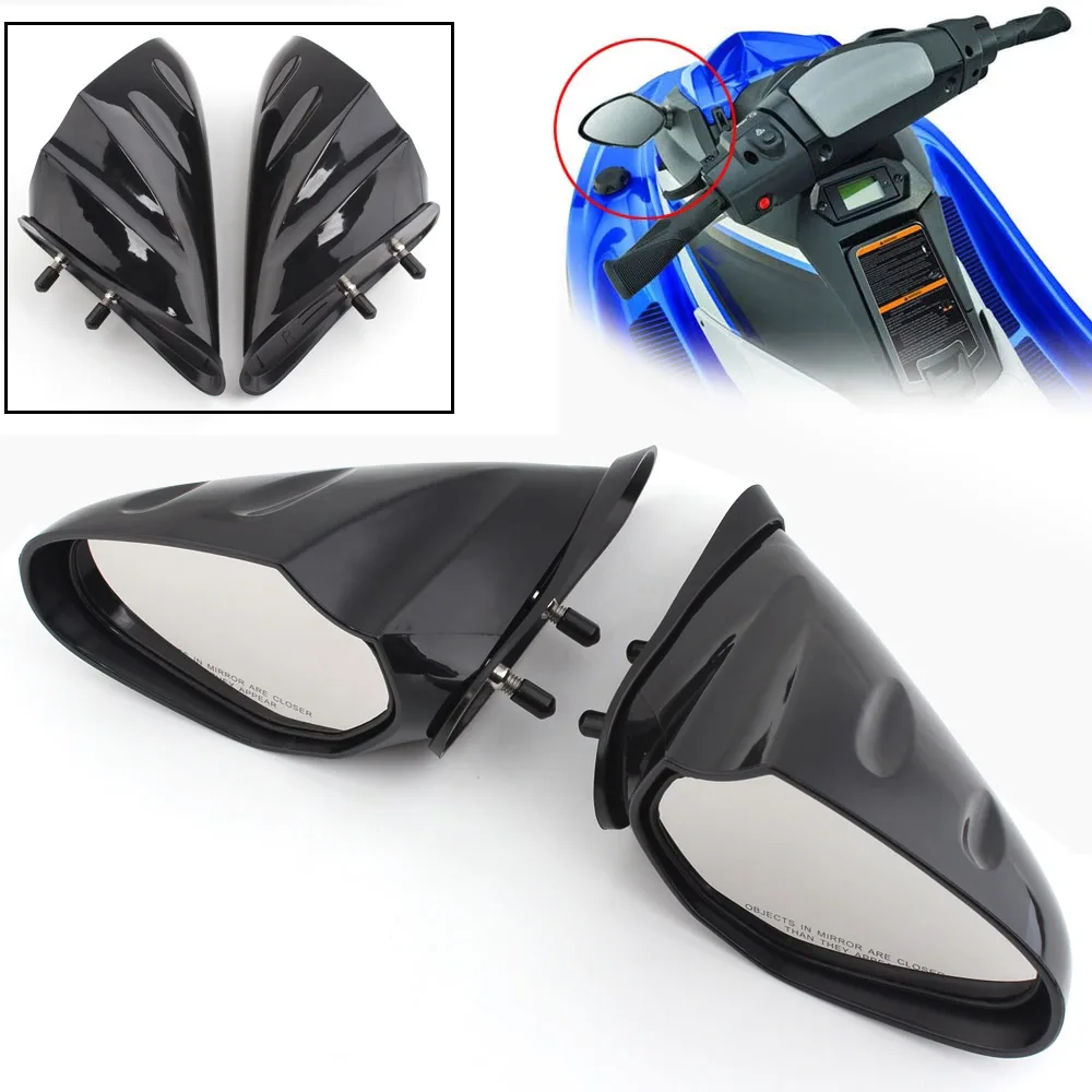 Pair Motorboat Rearview Mirror For Yamaha Waverunner Vx Cruiser Deluxe