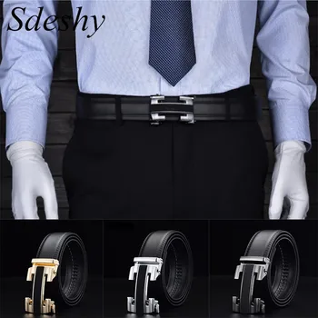 

Brand Designer Genuine Leather Belt For Men Luxury H Alloy Automatic Buckle Fashion Men's Belt
