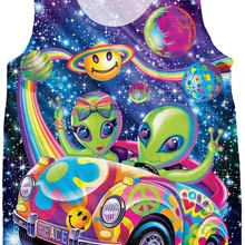 Женские/мужские летние безрукавки, безрукавка с инопланетянами, повседневные 3D принтованные Harajuku футболки с инопланетянами, космические топы, рубашки галактика