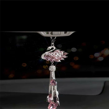 

Ngryise 1Pcs A Set swan teardrop shape car statue small decoration